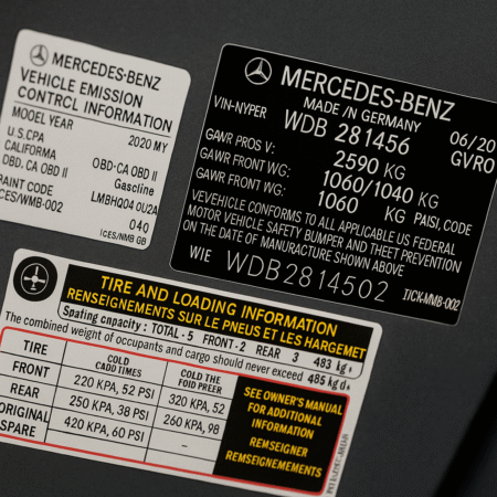 VIN Stickers for Mercedes-Benz: Requirements and Specifications